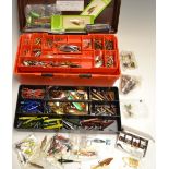 Spinning Baits - large quantity: A plastic lure box with two lift-out trays containing approx. 275