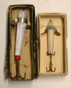 Lures (2): Hardy Bros Pearl Devon lure boxed, together with another similar lure stamped Hardy Pat