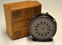 Fine Hardy The Perfect Dup Mk II 3 1/8" alloy fly reel c/w Hardy's Pat clear agate line guide, rim