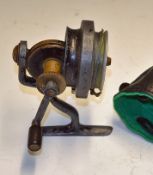 Allcocks Duplex alloy and brass pick up spinning reel with ventilated rear back plate, LHW, small
