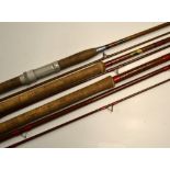 Apollo "Wye" 10ft 2in 2pc tubular steel rod in mob (one cusp without a ring) otherwise (G)