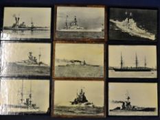 Selection of Battleship Prints all appear laid to wood, include HMS Dreadnought, Barham, Renown,