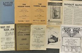 WWII - Fascism - A selection of fascists literature includes The Hidden Hand pamphlets, A Plot For