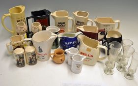 Selection of Pub Wares to include Martell Brandy, Bells Whisky, Whyte & Mackay, Dunhill,