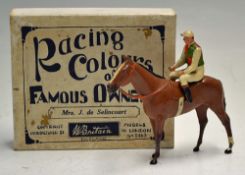 C.1940s Britains Lead Racing Colours of Famous Owners Mrs J. de Selincourt - No1463, red and green