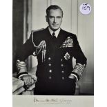 Lord Mountbatten of Burma Signed Print signed to the mount below, framed measures 31x39cm approx.