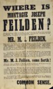 1853 Poster 'Where is Montague Joseph Fielden?'***ITEM WITHDRAWN***