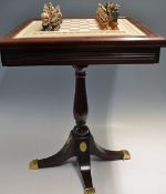 Rare - 1987 Franklin Mint 'The Raj' Chess Set - the table is custom made for the figures, the