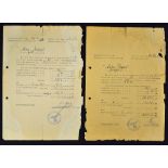 WWII - 1942 Secret Service Espionage Content Documents - for a member of Group II with