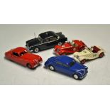 Dinky Car Selection includes MG Midget x2, Humber Hawk, Jaguar plus Corgi Toys Riley Pathfinder, all