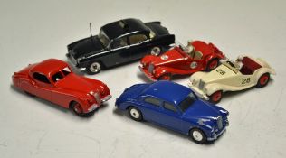 Dinky Car Selection includes MG Midget x2, Humber Hawk, Jaguar plus Corgi Toys Riley Pathfinder, all