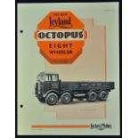 The New Leyland Octopus Eight Wheeler Brochure 1938 - A 4 page brochure illustrating and extensively