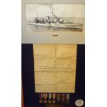 WWII Royal Navy Miniature Medal Group to include C/KX 91366 A P Smales to consist of 1939/45 Star,