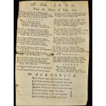 c.1730 Electioneering Song 'A New Song' - for Weddell a protégé of Sir Charles Saville (1678-1743)