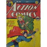 American Comics - Superman DC Publication Action Comics No.64 Sept 1943 condition splitting to spine