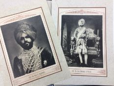 India - Maharajah prints in folio - A ribbon-tied portfolio of portrait photographs reproduced