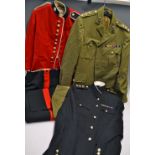 3x Military Uniforms to include red Coldstream Guards tunic and Officers 4 pocket Royal Artillery