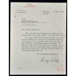 1941 Letter by F. Todt to the President of Slovakia concerning the construction of motorways dated