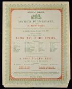 1845 'Every Man In His Humour' Playbill - strictly private, Amateur Performance at the St. James's