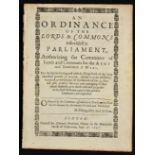 English Civil War 1647 - An Ordinance of Parliament appointing treasurers and a committee to