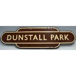 GWR Dunstall Park Enamel Station Sign measures 93cm in length