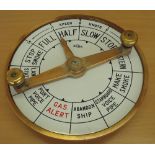 Ships Large Brass Circular Ship Engine Telegraph 'The McNab' measures 43cm dia'(Please Note: not