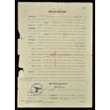 WWII - 1942 German Nazi Wedding Certificate for an SS soldier 'Innsbruck' in Austria, a typed