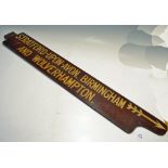 GWR Wooden Double Sided Stratford Upon Avon, Birmingham and Wolverhampton Sign - measures 117cm in