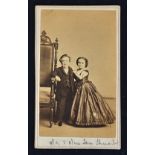 General Tom Thumb & Wife. Circa 1860s. Fine Carte de Visite photograph - Size 2¼" x 4". (Charles