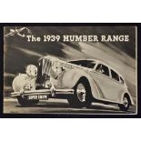 The 1939 Humber Range Brochure - An impressive 16 page sales catalogue illustrating and detailing