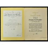 Adolf Hitler and General von Brauchitsch Signed 1938 Promotional Document - 'Im Namen des