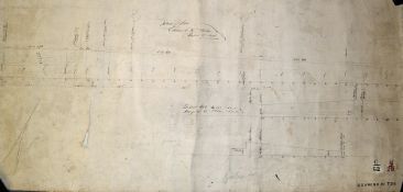 Cannock Road/Stafford Road Bridge Railway Gradient Original Plans hand drawn on linen, No726,