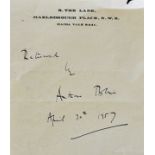 Autograph - Sir Arthur Bliss signed notepaper headed Marlborough Place dated April 30th 1957,