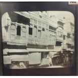 India & Punjab - Amritsar Glass Negative - glass slide negative of a building in an Amritsar Bazaar,