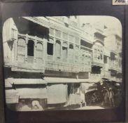 India & Punjab - Amritsar Glass Negative - glass slide negative of a building in an Amritsar Bazaar,