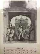India - A print of the Sikh Gurdwara known as the Golden Temple of Amritsar - from a vintage 1942