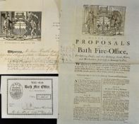 1767 Bath Fire Office Proposals Broadside - for insuring houses and other buildings, goods, wares