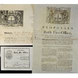 1767 Bath Fire Office Proposals Broadside - for insuring houses and other buildings, goods, wares