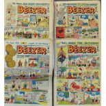 British Comics - Quantity of Large Format 'The Beezer' 1961/71 flat some with frayed edges,