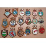 Selection of 18x Royal Navy Ship crests to include HMS Coventry, Puma, Revenge, plus others, various