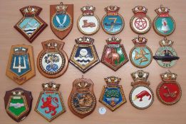 Selection of 18x Royal Navy Ship crests to include HMS Coventry, Puma, Revenge, plus others, various
