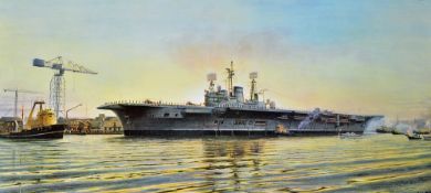 HMS Ark Royal 'Majesty' Colour Print the last homecoming of HMS Ark Royal by Eric Roberts,
