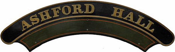 Railway - Ashford Hall Brass Locomotive Name Plate - as carried by GWR Collett, '5966' (see next