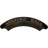 Railway - Ashford Hall Brass Locomotive Name Plate - as carried by GWR Collett, '5966' (see next