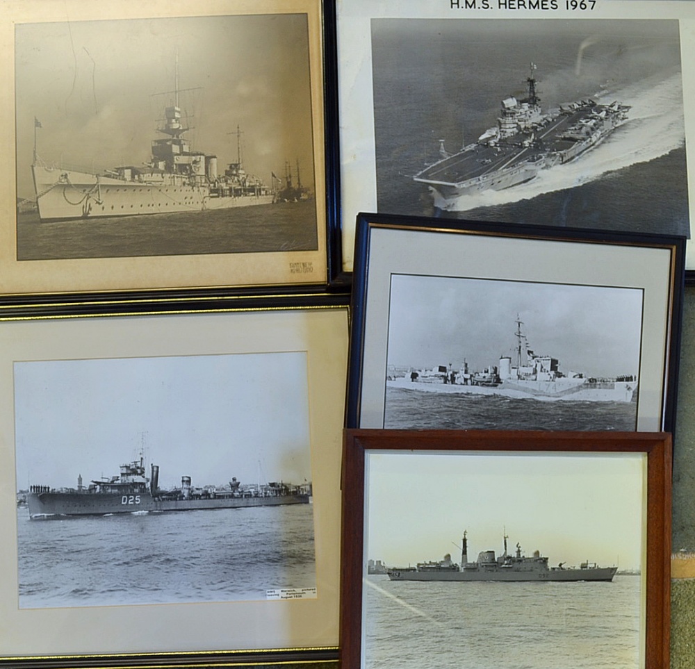 Mixed Selection of Various Royal Navy Prints to include HMS Hood, Indomitable, Suffolk, Tynedale, - Image 2 of 3