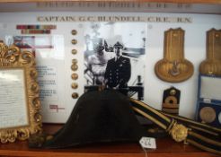 Captain G.C. Blundell C.B.E. R.N. - Selection to include Bicorn Hat, Naval Dress Belt, Epaulettes,