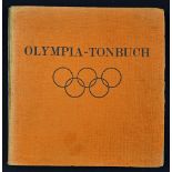 1936 Berlin Olympic Games - Audio Book containing text book and 3x 10 inch Telefunken Shellack discs