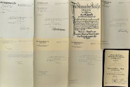 Fine Selection of Nazi Germany Signed 1930/40s Documents relating to 'Herrn Ernst Schwenke' - with