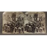 India - Golden temple Amritsar stereoview - A vintage c.1900, stereoview photograph titled 'handsome