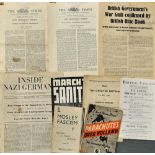 Fascism - Selection of 'The Fascist' Newspapers 1937 and 1939, plus 1938/9 Action Newspapers, 1937